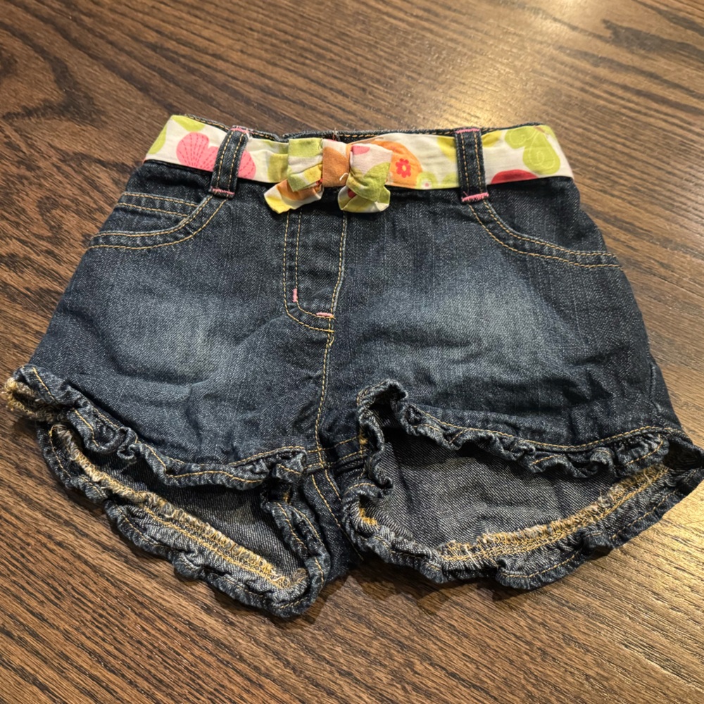 Gymboree Blue Denim Shorts with Pink Accents